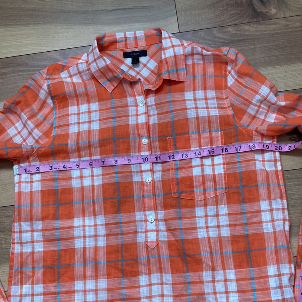 J Crew Gauzy Popover Buttondown 1/2 Buttondown Sh… - image 5